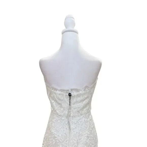 Badgley Mischka Strapless Lace Midi Dress 8 NWT - Picture 5 of 10